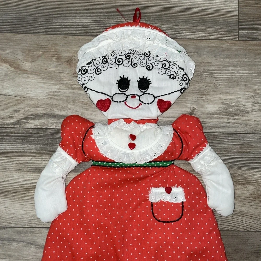 VTG Mrs Claus Fabric Wall Hanging Christmas Decor Plush‎ 1976 Springs Mills